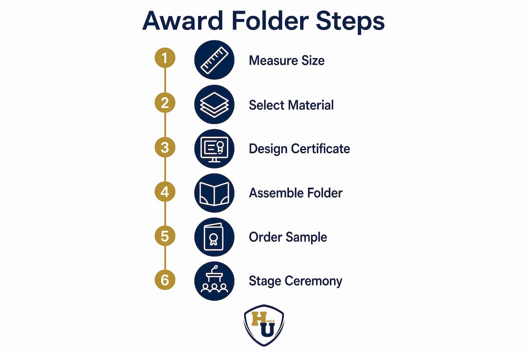 Infographic outlining steps to prepare award folders