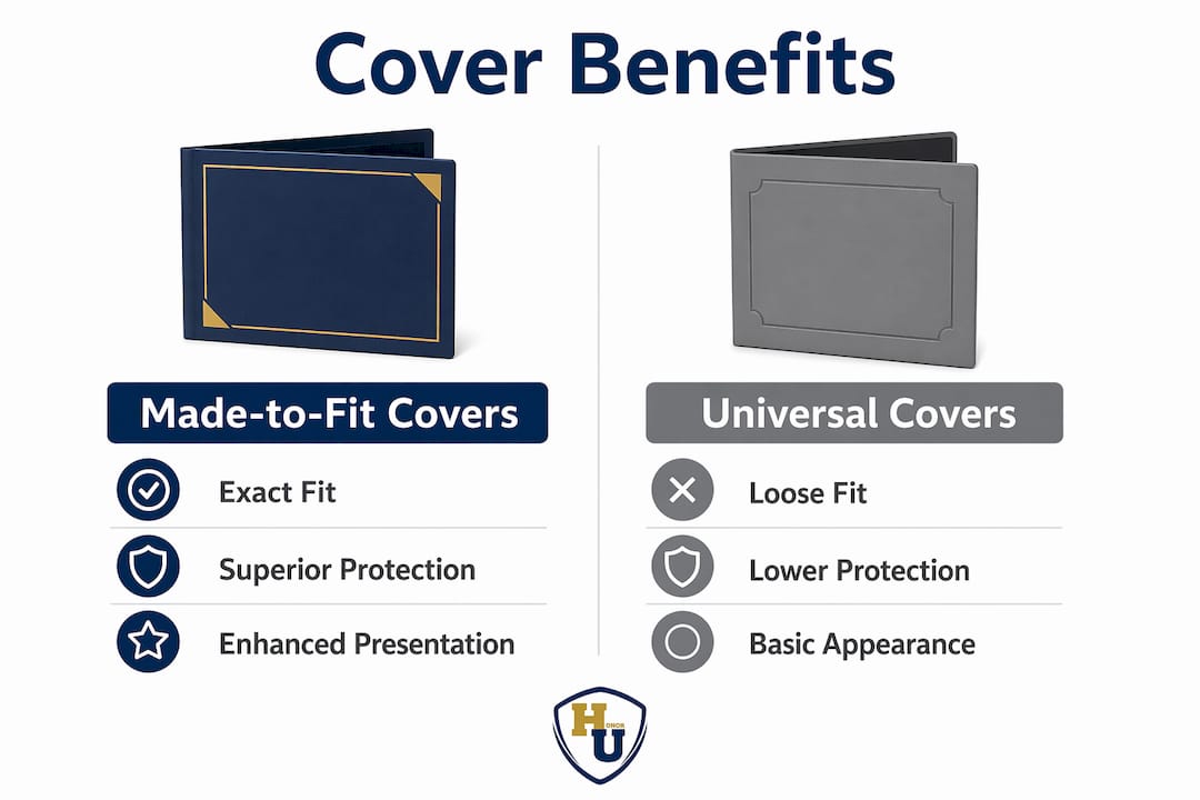 Infographic comparing diploma cover types