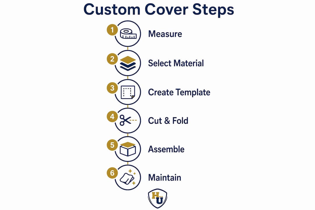 Infographic showing steps to create custom document covers