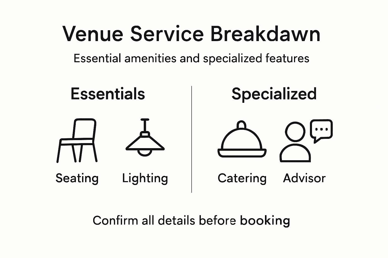 South Australian Venues Explained: Choices and Legalities 2 Infographic showing venue services and amenities breakdown