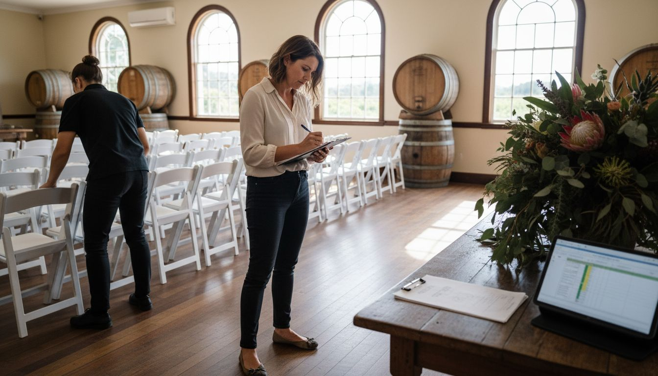 Wedding Venue Budgeting Process for Adelaide Couples 1 Event planner noting Adelaide venue pricing