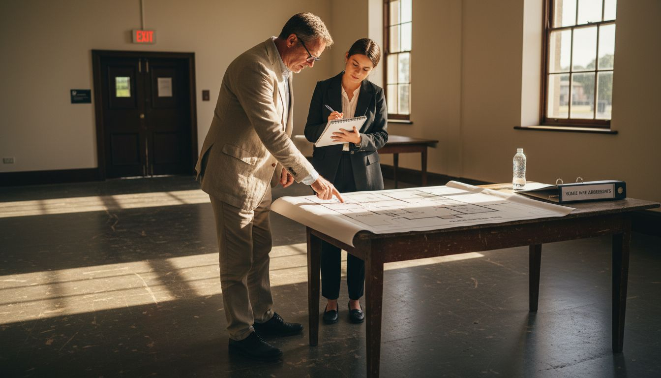 Why Wedding Venue Listings Matter for Adelaide Couples 1 Venue manager explaining logistics to client