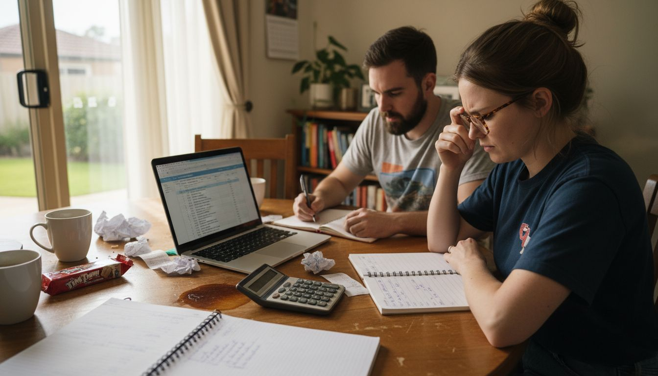 Wedding planning checklist 2026 for South Australian couples 1 Couple planning wedding budget at dining table