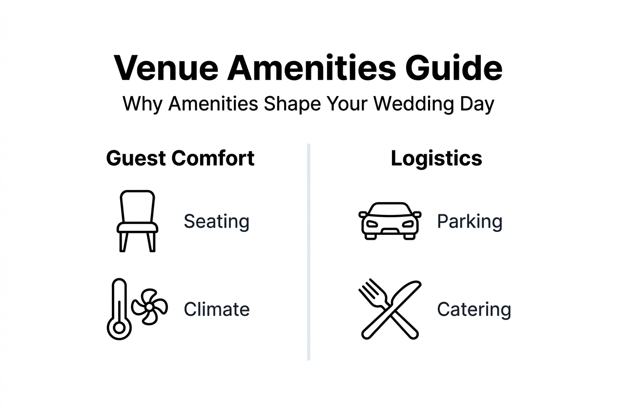 Why wedding venue amenities matter: Adelaide couples guide 1 Infographic showing venue amenities benefits