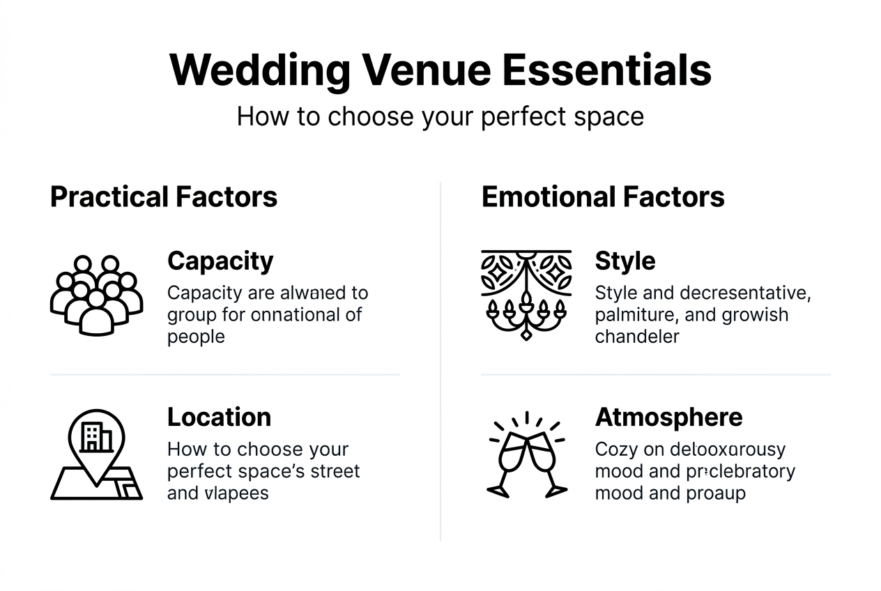 What is a ceremony venue? Guide for Adelaide couples 2 Infographic showing wedding venue selection factors