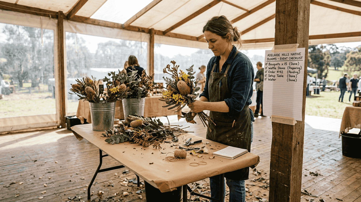 Why choose local wedding venues in Adelaide for 2026 1 Florist arranging flowers at Adelaide venue