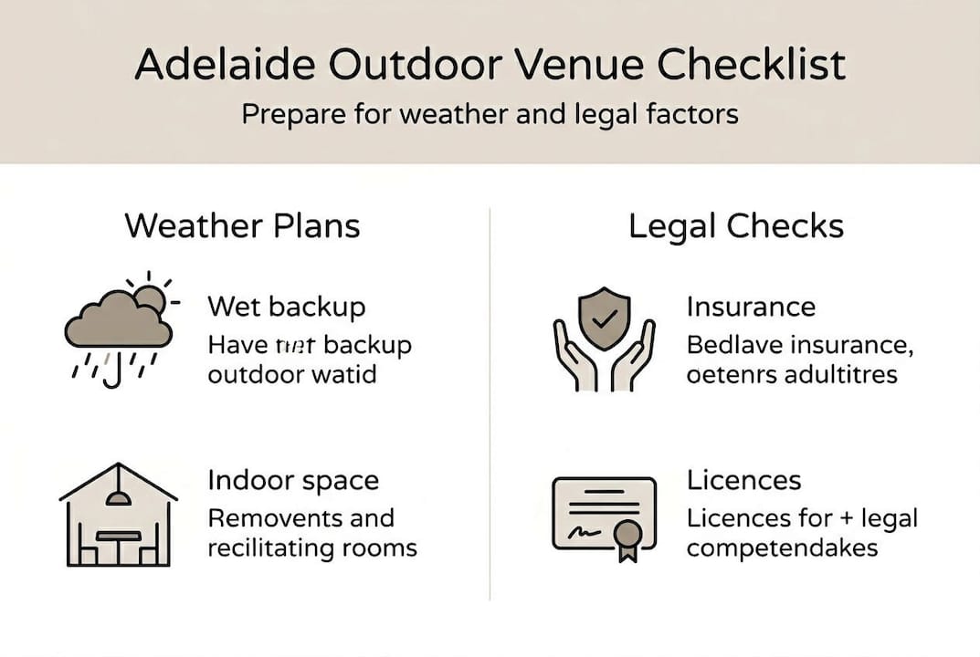 Your complete guide to Adelaide wedding venue requirements 2 Infographic of Adelaide venue essentials checklist