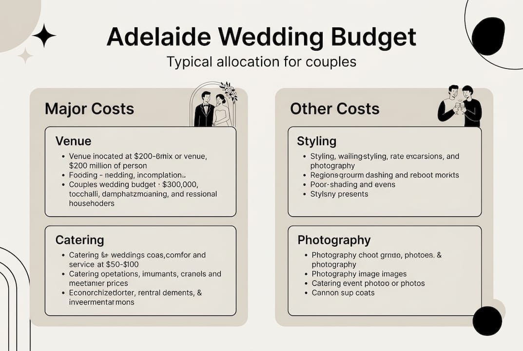 Budget's role in wedding planning: Adelaide guide 1 Infographic with Adelaide wedding budget breakdown