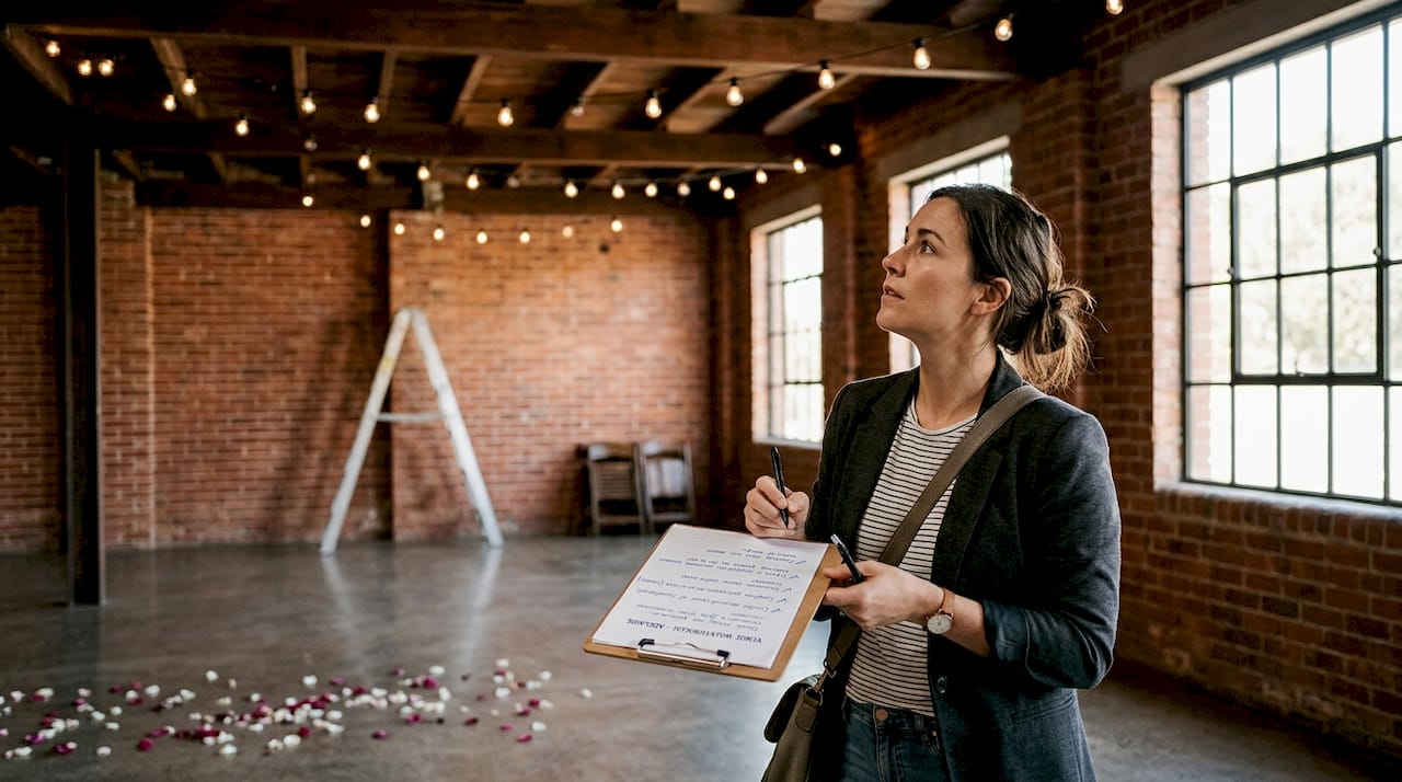 Budget's role in wedding planning: Adelaide guide 2 Bride touring Adelaide wedding venue with checklist
