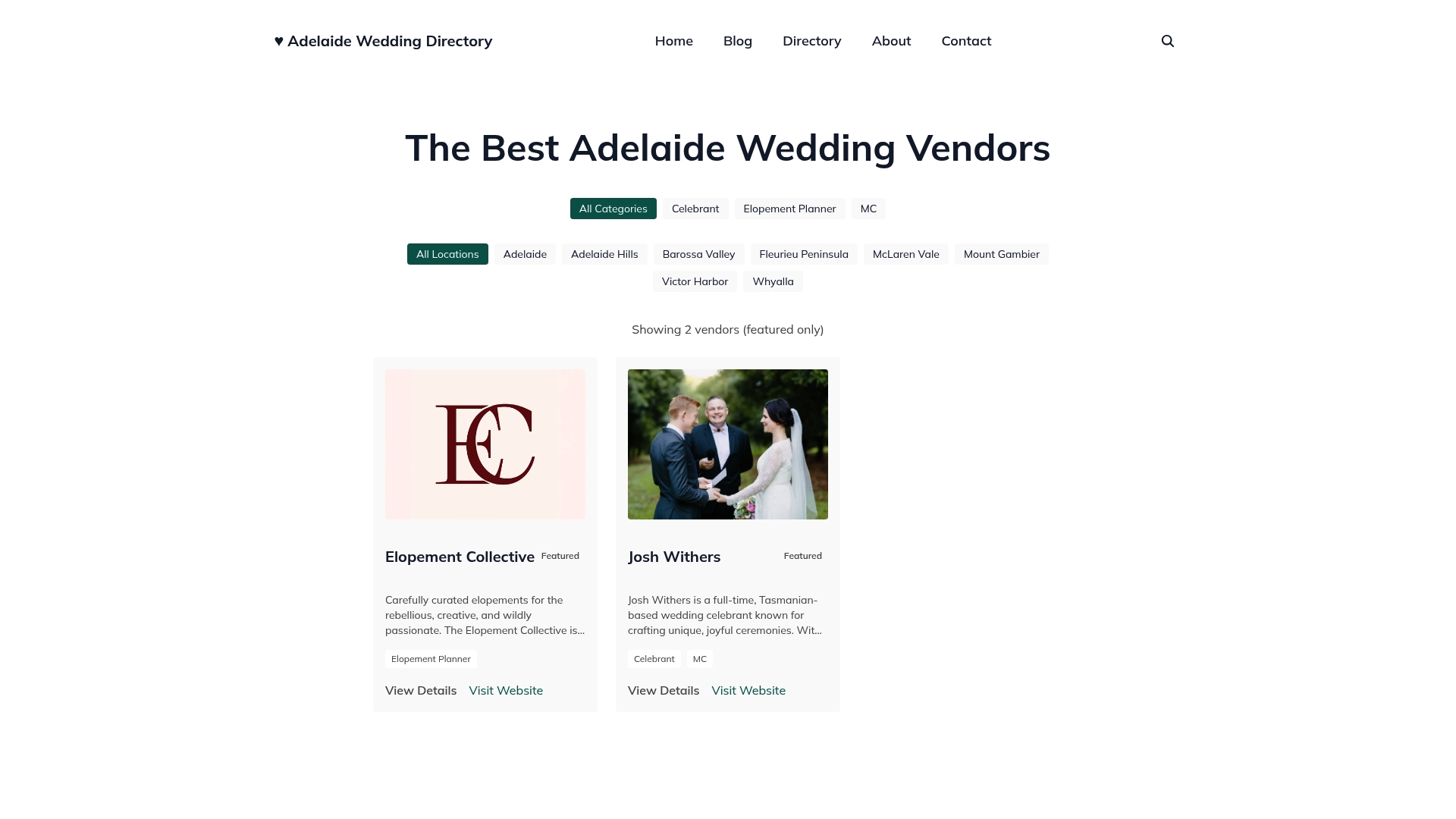Top 6 South Australia Wedding Locations 2026 2 Product Screenshot