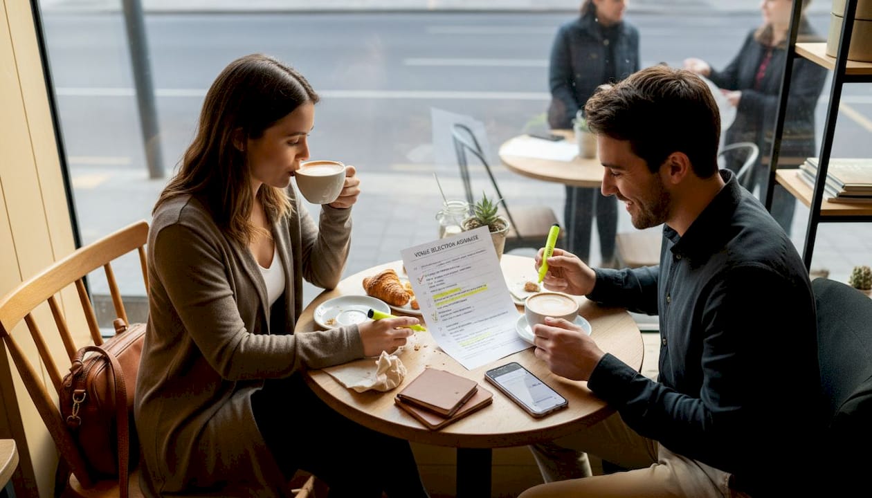 Must-have venue amenities for Adelaide weddings in 2026 1 Couple reviews wedding venue checklist at café