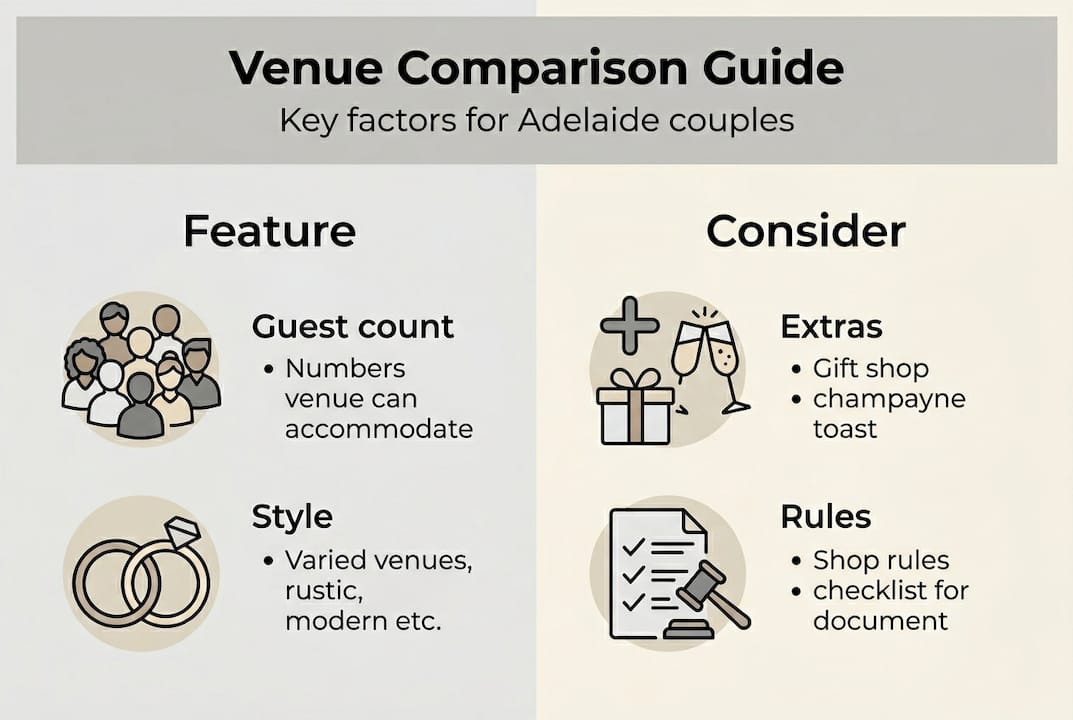 Free listings: find affordable Adelaide wedding venues fast 2 Infographic on comparing Adelaide wedding venues