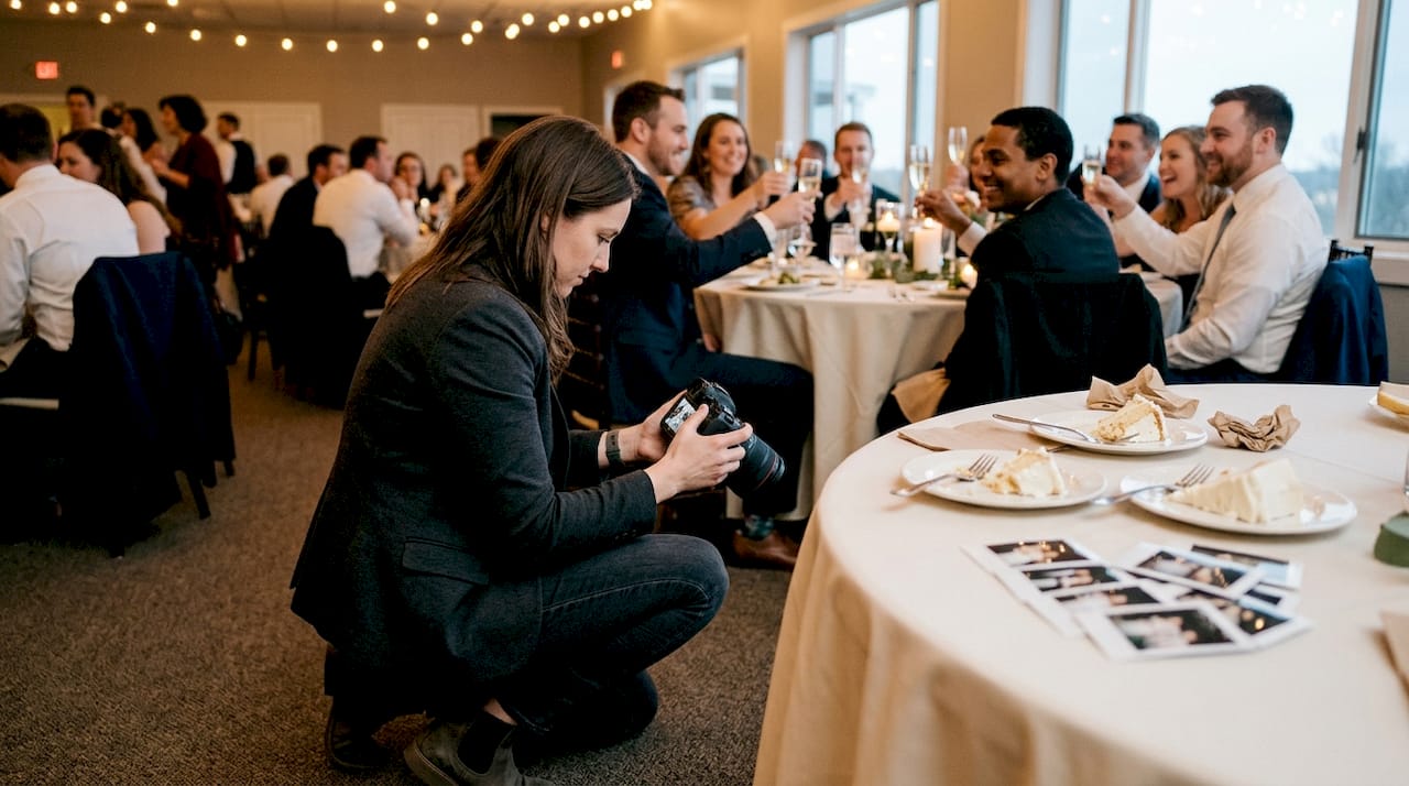 authentic wedding photography for your true love story 1 Photographer capturing candid reception moment