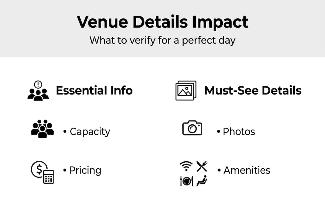 Why updating venue details ensures a picture-perfect Adelaide wedding 1 Infographic showing critical wedding venue details