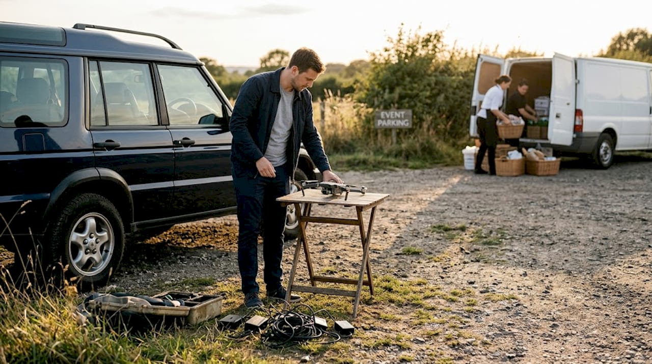 drone wedding videography: elevate your story in australia 1 Videographer prepping drone for wedding filming