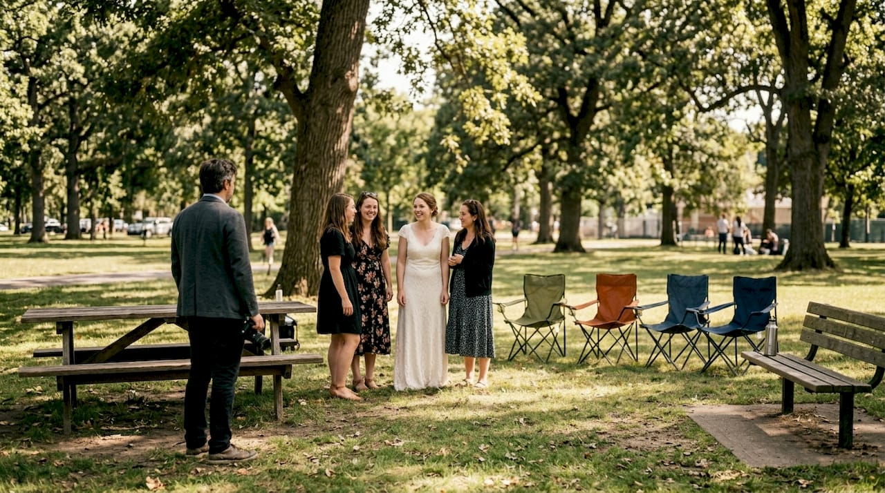 your ultimate wedding photography checklist for authentic moments 2 Photographer observing candid wedding moment outdoors