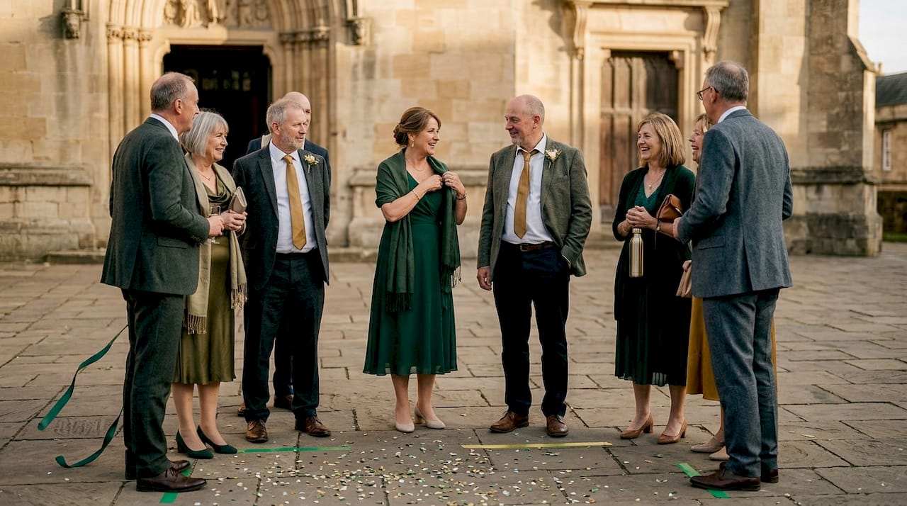 find your perfect wedding photography style today 38 Classic group wedding photo outside church