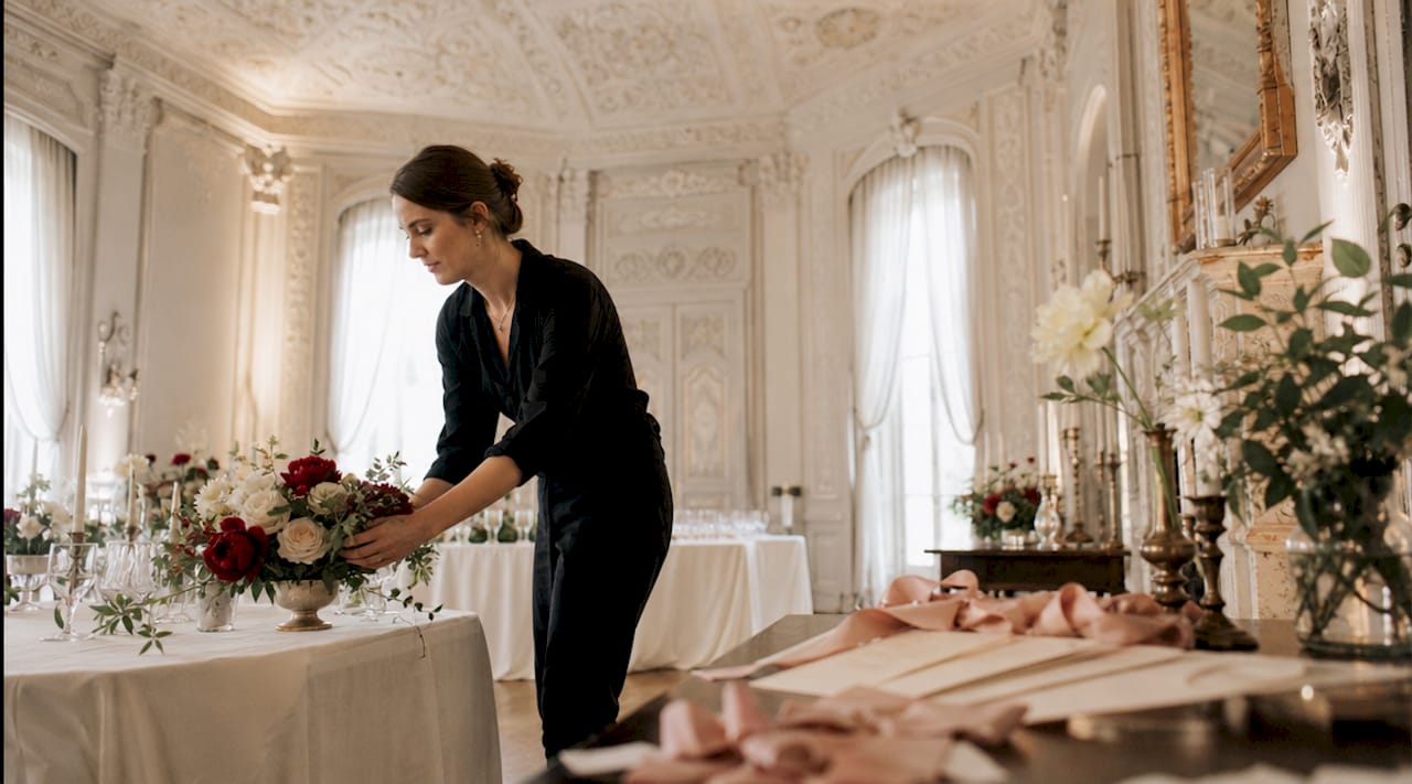 Examples of heritage wedding venues to inspire you 1 Wedding coordinator arranging manor house interior
