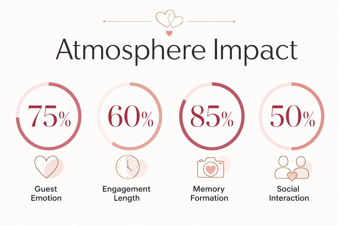 Why venue atmosphere is important for weddings 2 Infographic summarizing wedding atmosphere impact statistics