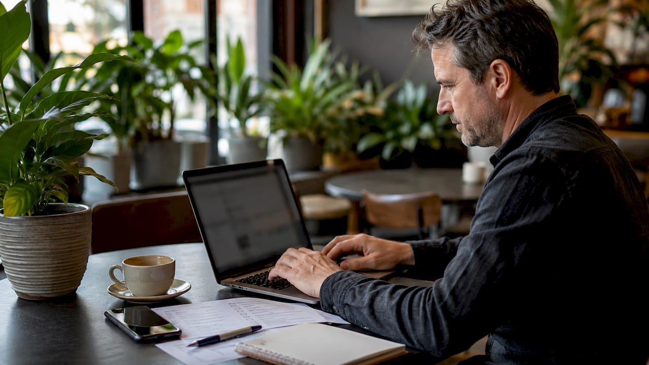 SEO trends in 2026 for venues: what you need to know 2 Man optimizing Google Business Profile in home office