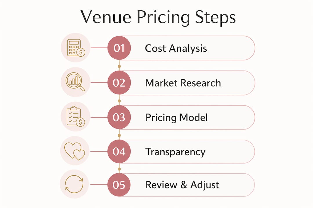 Venue pricing strategy guide for Australian venues 2 Infographic showing venue pricing strategy steps