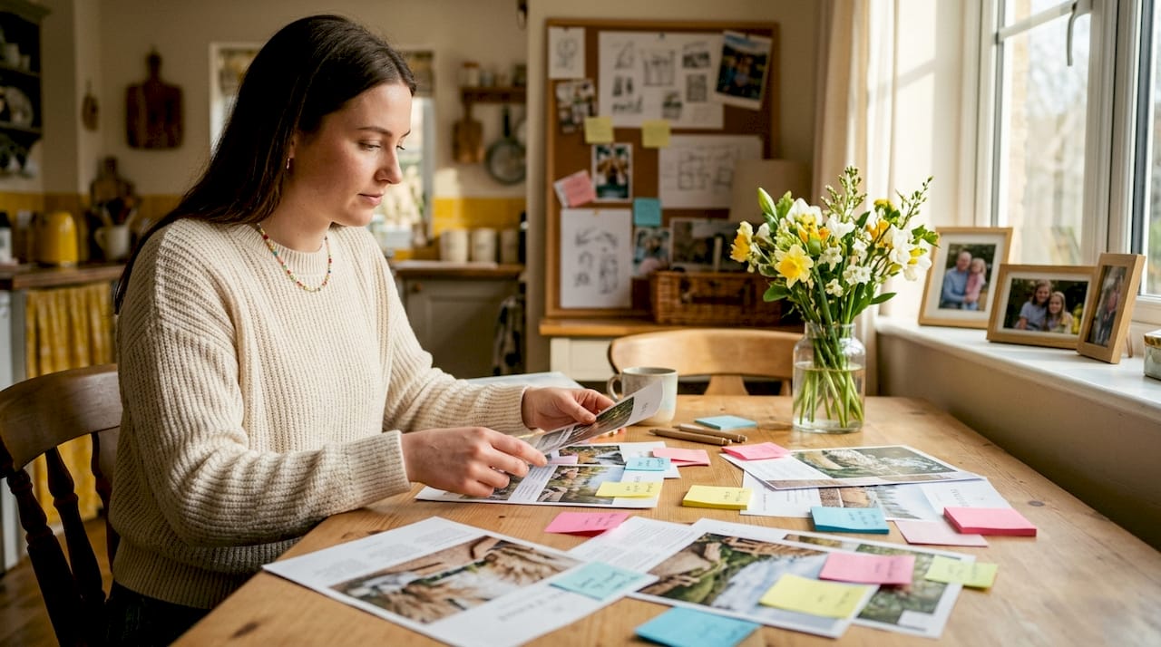 What is venue exposure and why does it matter? 1 Event planner organizing venue exposure materials overhead