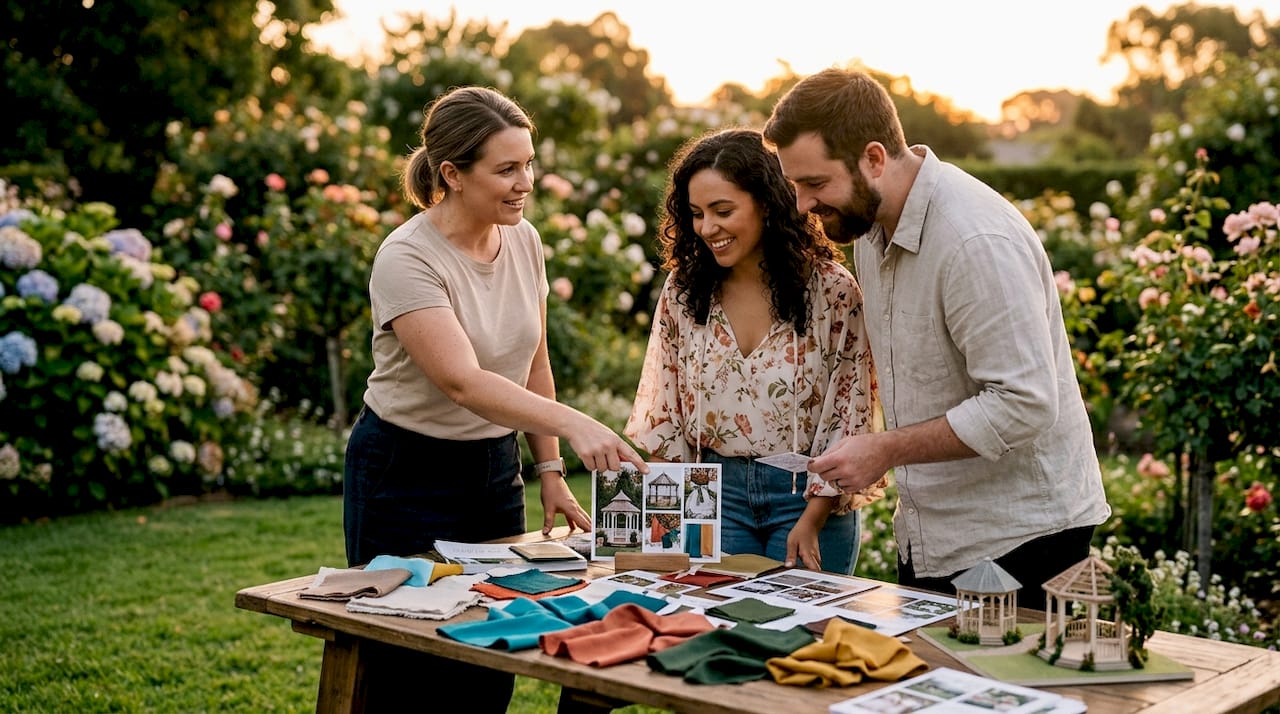 Venue selection terminology: a guide for couples 1 Couple consulting with planner about venue styles