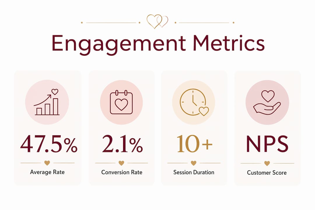What is user engagement for venue websites? 2 Infographic with key engagement metrics