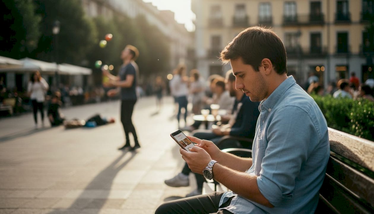 What is user engagement for venue websites? 1 Hands scrolling venue website on phone