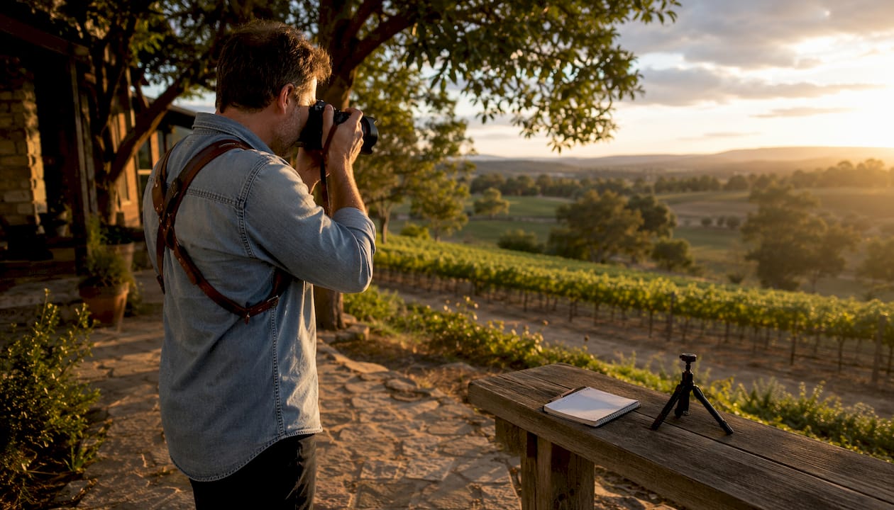 How photography shapes your wedding venue choice 1 Photographer assessing barn venue lighting