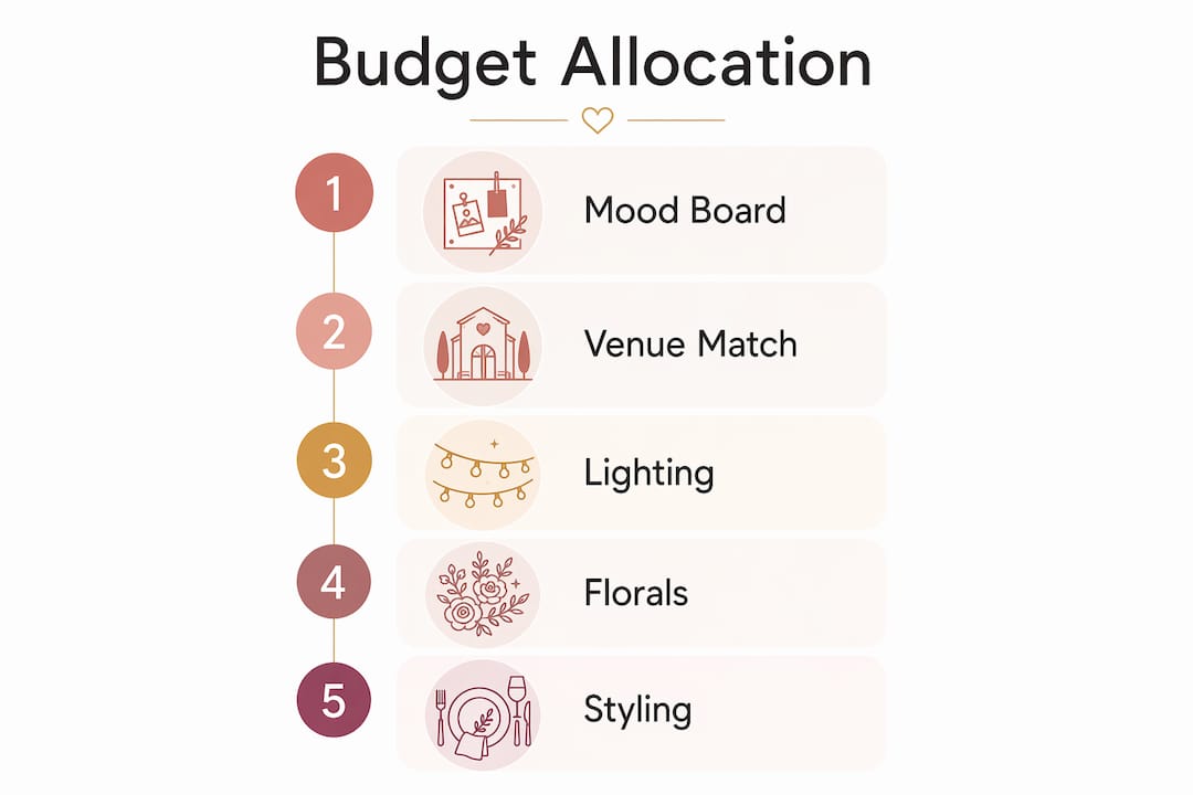 Wedding theme selection guide for Adelaide couples 2 Infographic outlining wedding theme budget steps