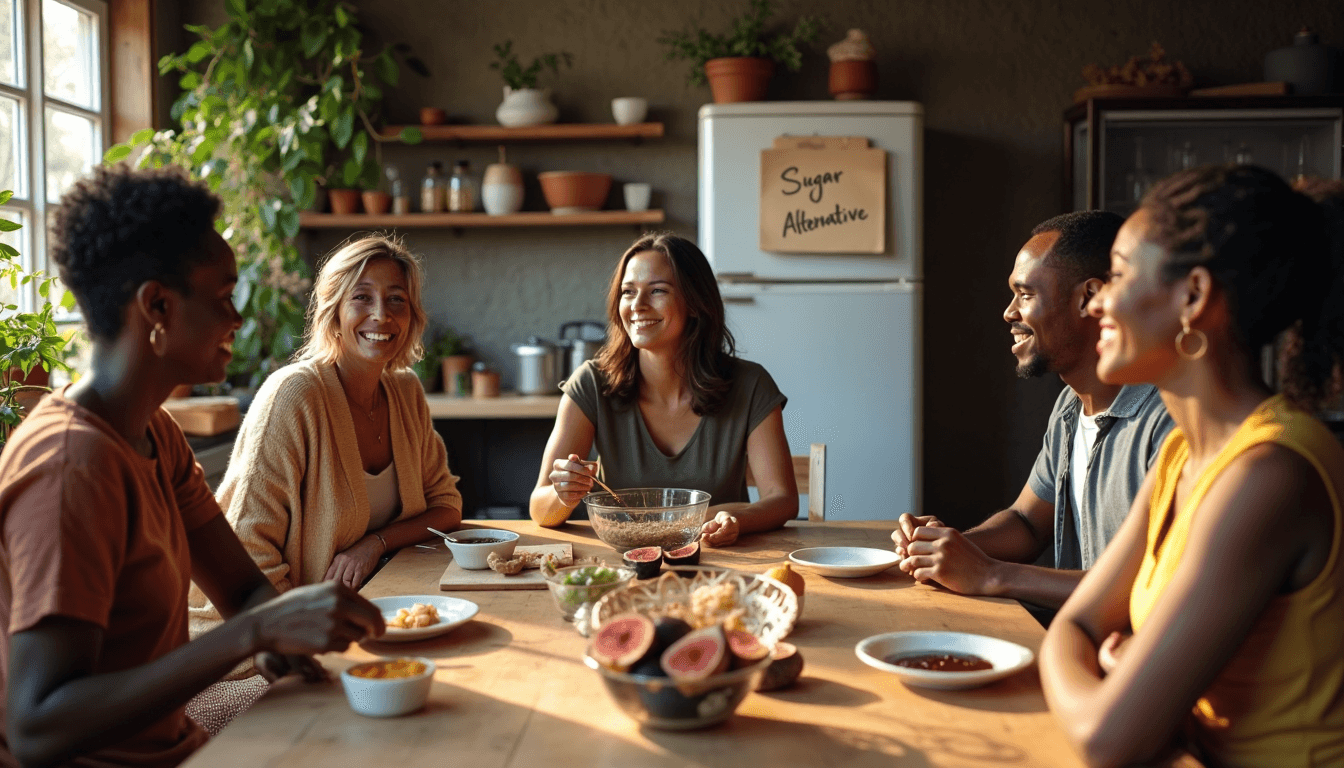 South Africans discuss sugar alternatives in sunny kitchen with allulose and natural foods