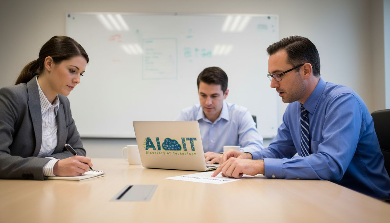 Team meeting on AI data policy