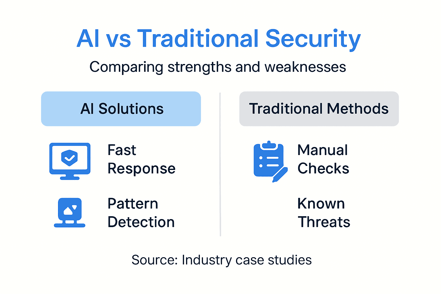 Infographic comparing AI vs traditional cybersecurity