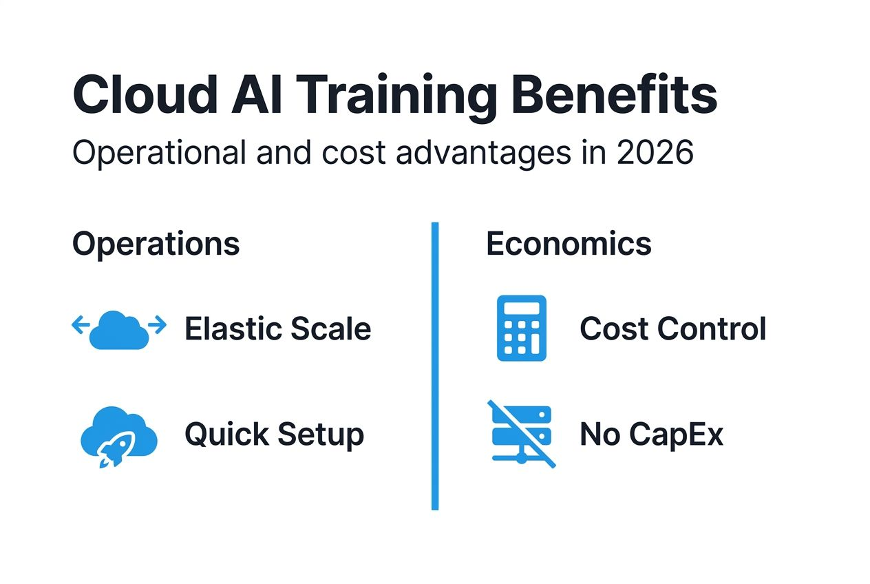 Infographic showing cloud AI training advantages