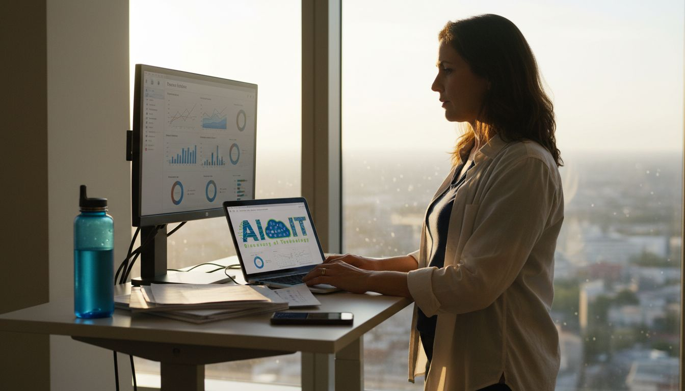 Engineer studying AI cloud performance dashboard