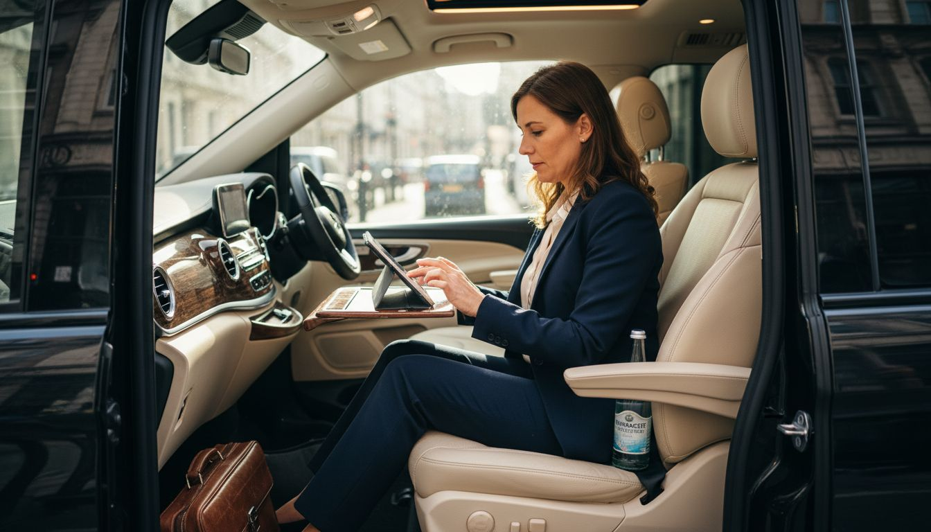 Executive in Mercedes V-Class luxury interior