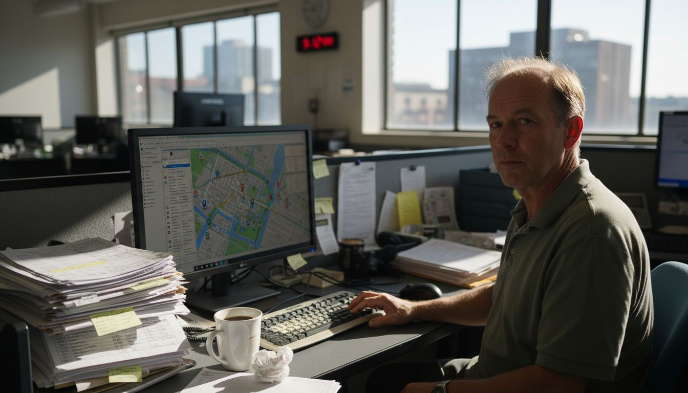 Taxi dispatcher monitoring booking automation workflow