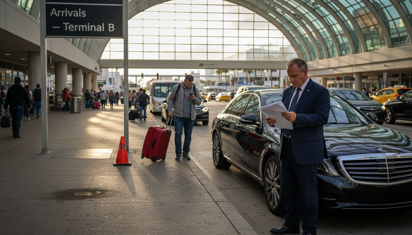 Chauffeur waiting at Orlando airport curbside