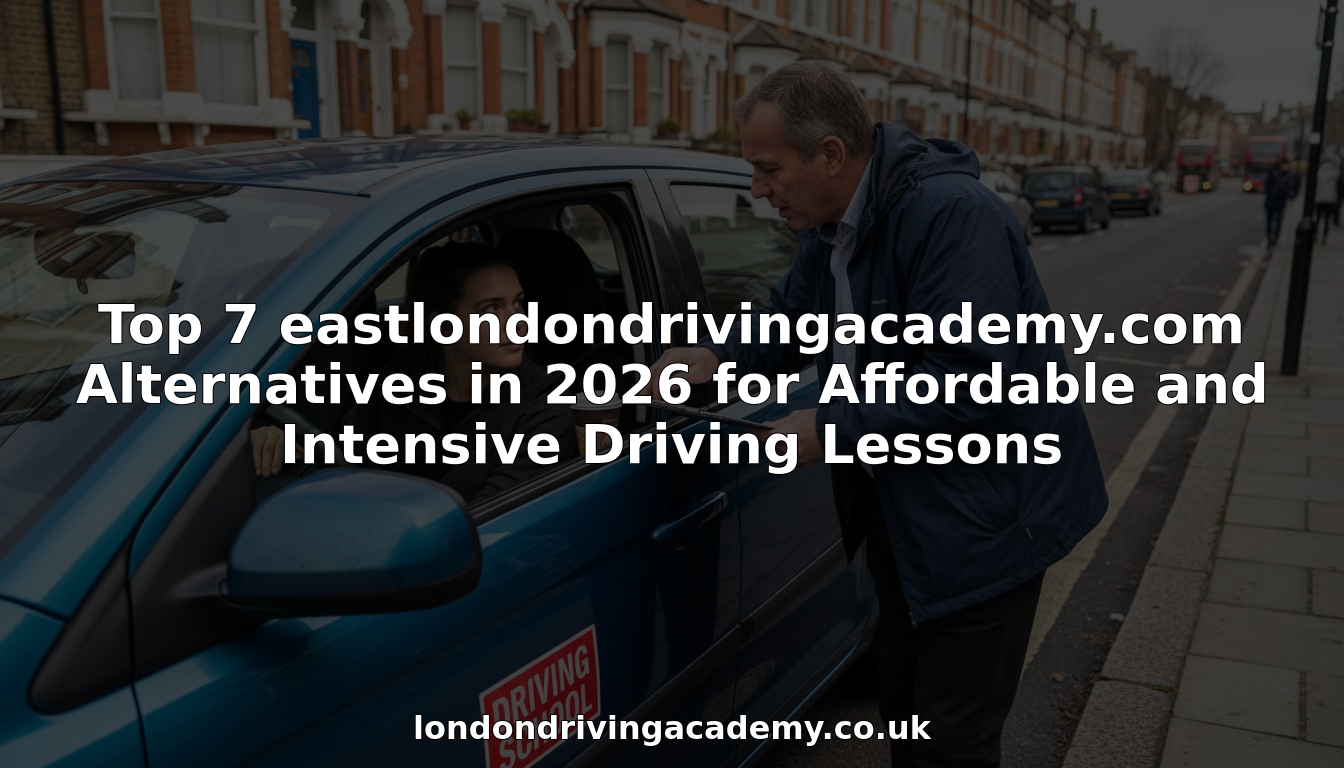 Driving lesson on east london street scene