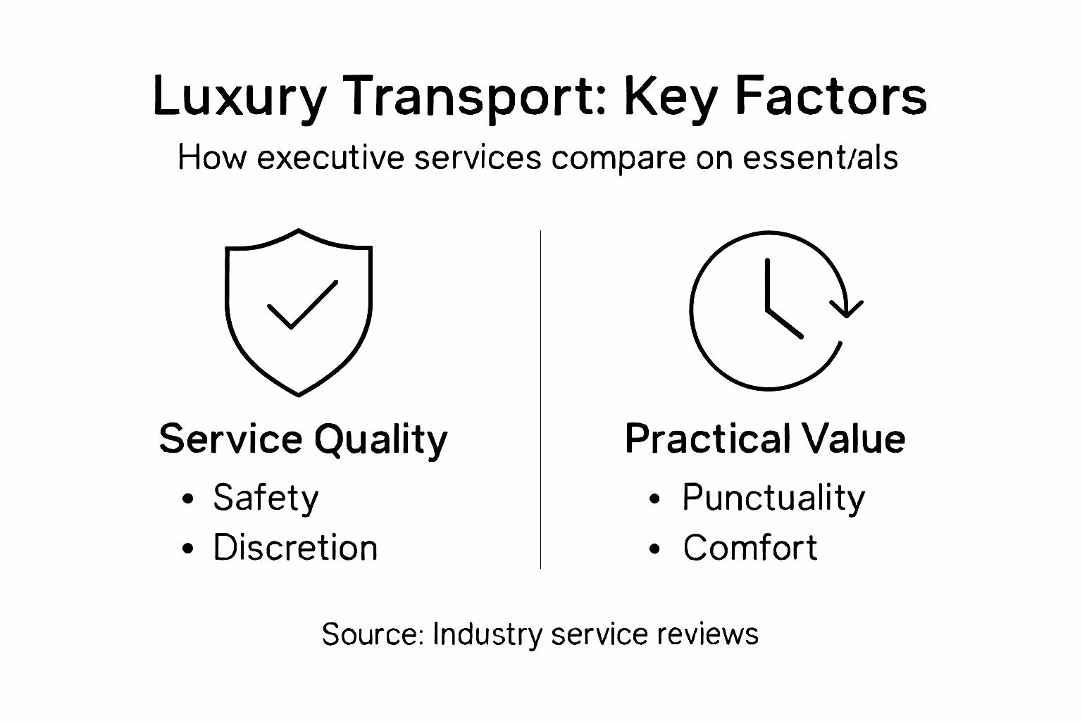 Infographic comparing luxury transport features