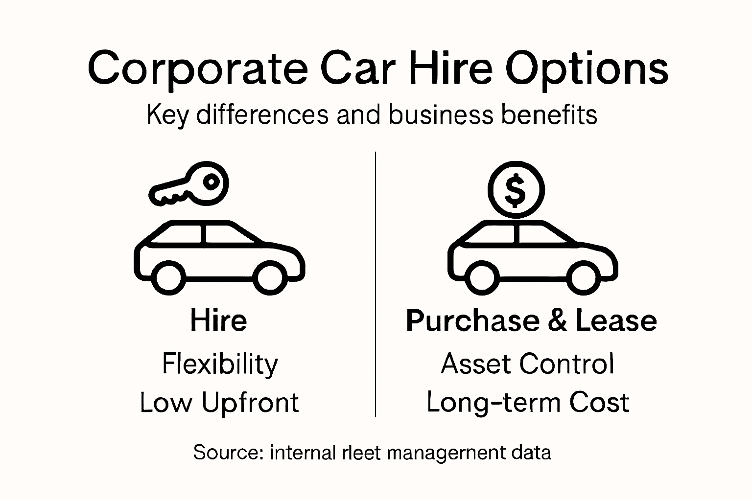 Infographic compares car hire, purchase, lease
