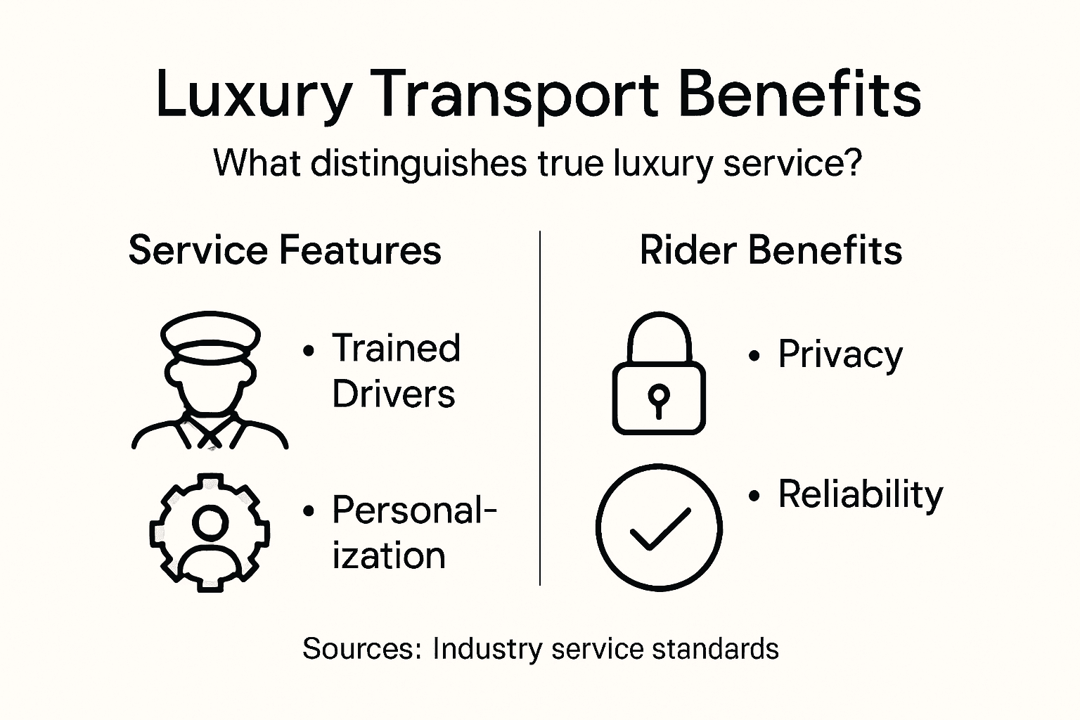 Infographic showing benefits of luxury transportation