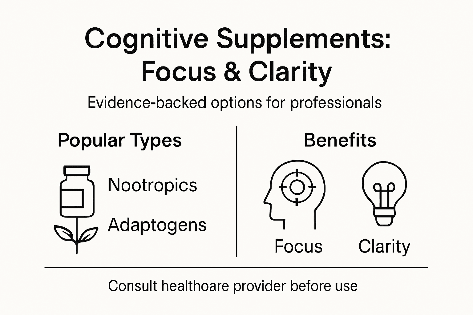 Infographic showing supplement types and benefits
