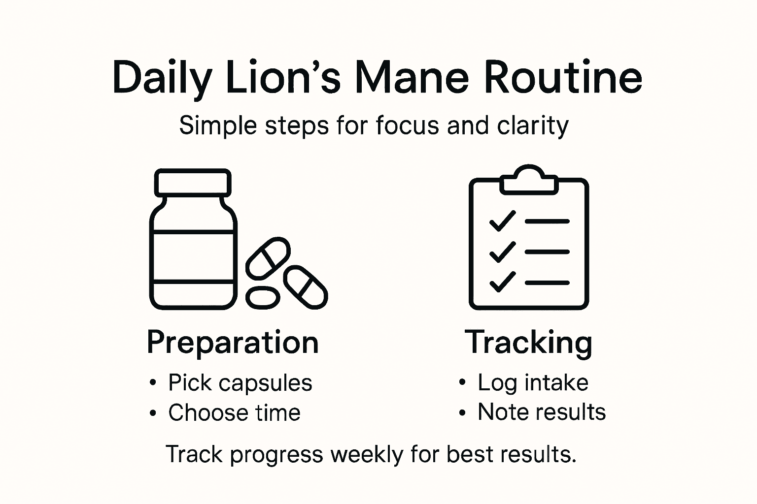 Infographic of routine for Lion’s Mane supplement