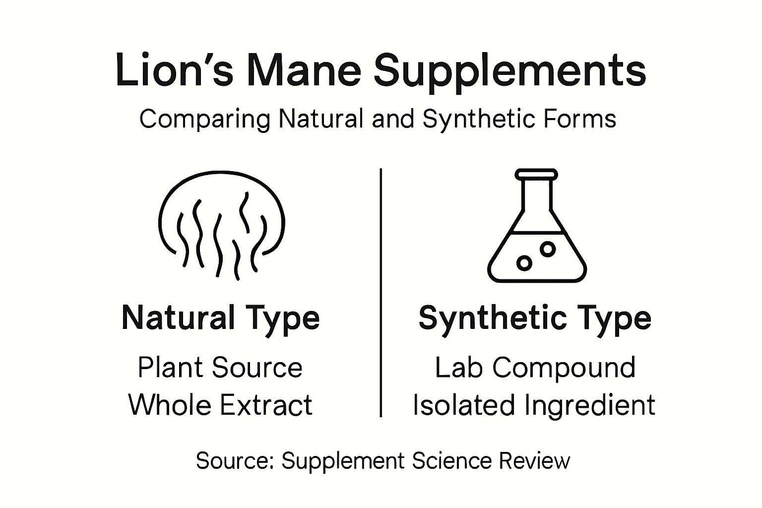 Infographic comparing natural and synthetic lion’s mane