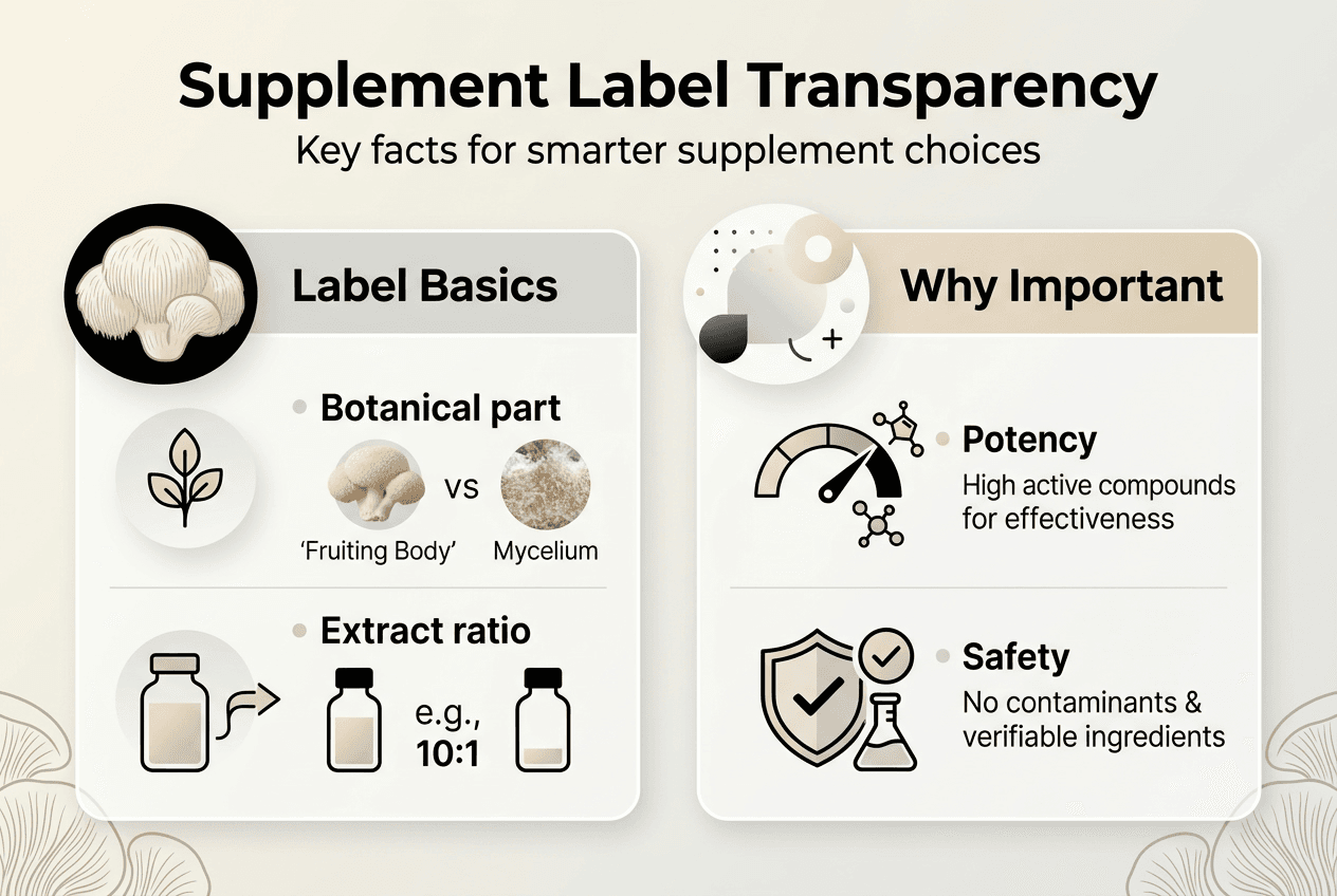 Infographic on supplement ingredient transparency basics
