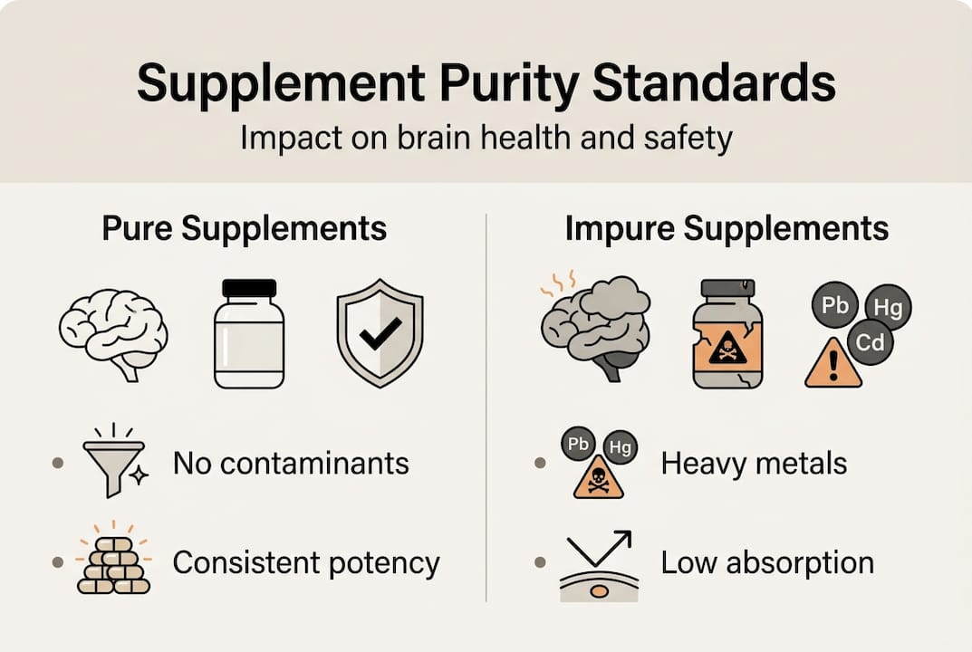 Infographic detailing supplement purity standards