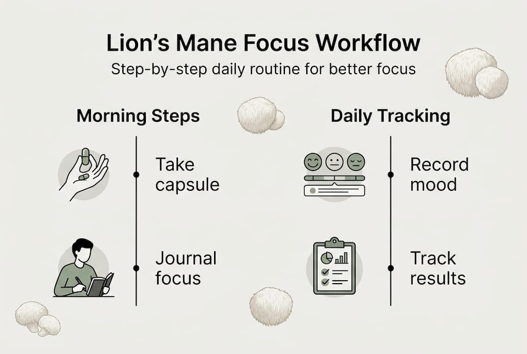 Infographic showing lion’s mane focus workflow