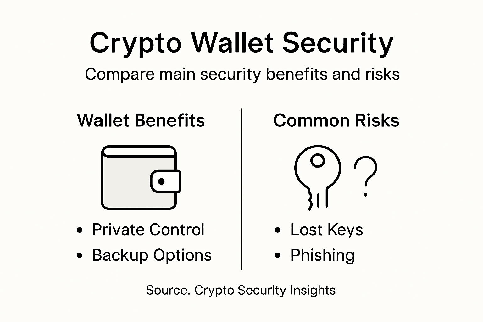 Infographic comparing wallet benefits and risks